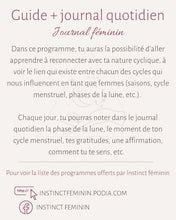 Load the image into the gallery, Journal Féminin - La lune et nos cycles menstruels